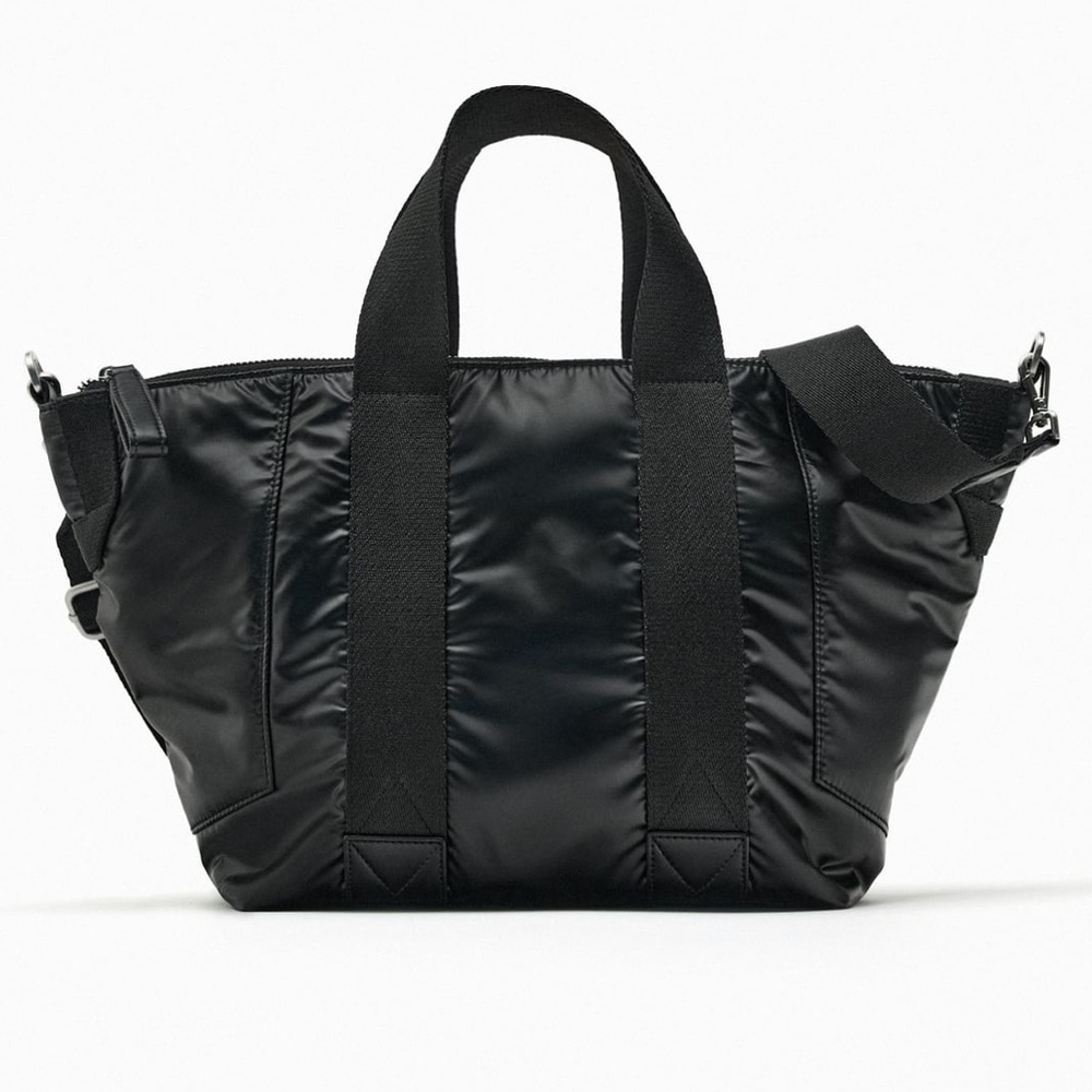 Zara NWT Technical Fabric Midi Tote